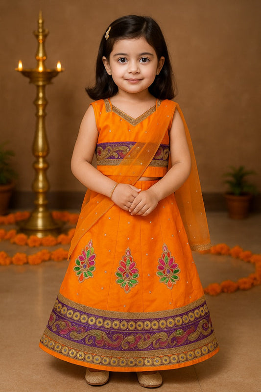 Girls Ethnic Embroidered Lehenga Choli