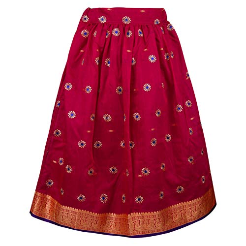 Girl's Traditional Art Silk Stitched Lehenga Choli for Girls-gc203mrn