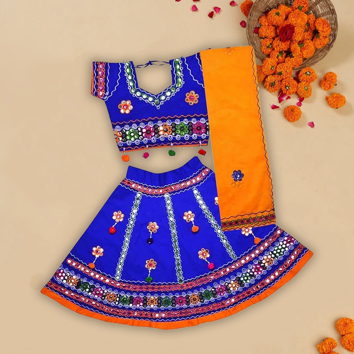 Girl's Cotton Ghaghra Choli, Leghnga Choli, Chania Choli 144b